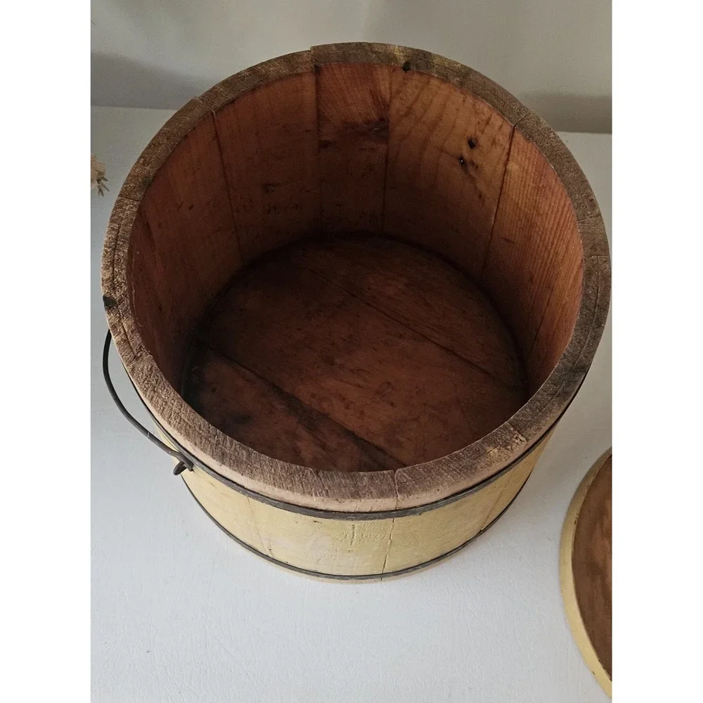 Antique Mince Meat Firkin Wooden Bucket Circa Late 19th